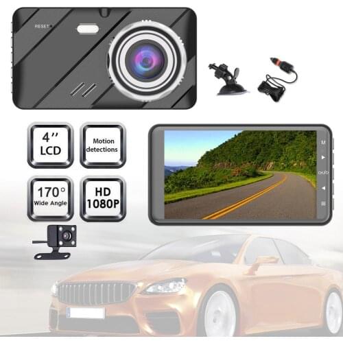4-inch 1080P Dual Recording Car Driving DVR 170 Wide-Angle Dash Cam Recorder Support Reversing Image HD Screen Parking Monitor