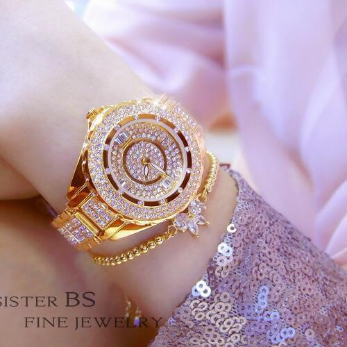 Popular Watch Women Rhinestone Quartz Watch Luxury Ladies Big Female Wristwatch Bracelet Watch women watch relogios feminino