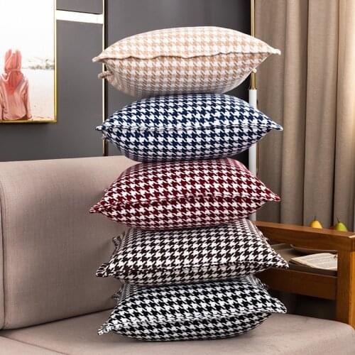 New Fashion Houndstooth Decorative Cushion Cover 45x45cm Black Beige Sofa Pillow Covers Home Car Living Room Pillow Cases
