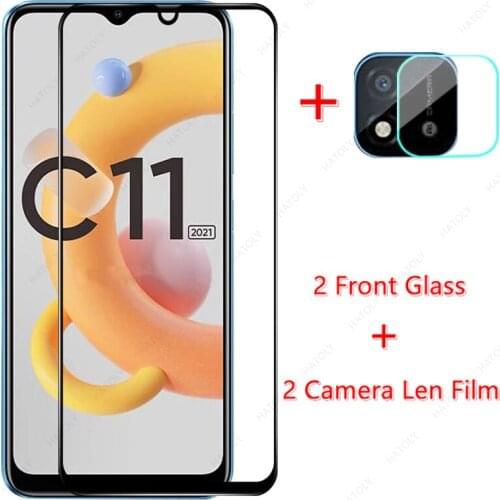 For Realme C11 2021 Glass for Realme C11 2021 Tempered Glass Screen Protector Camera Len Film for Realme C25 C21 Narzo 30 GT 5G