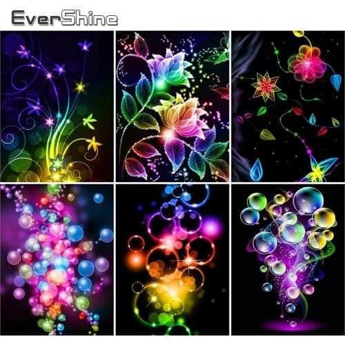 EverShine 5D Diamond Painting Full Drill Square Colored Flower Diamond Embroidery DIY Scenic Mosaic Rhinestones Wall Art