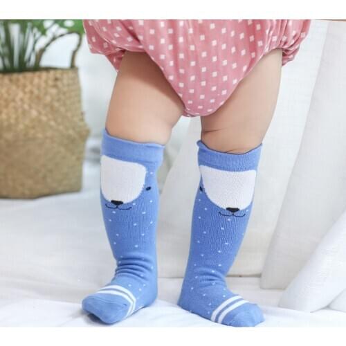 Newborn Toddler knee high sock Baby Girl Boy Socks anti slip Cute Cartoon Cat Fox leg warmers For newborns infant Warm Long Sock