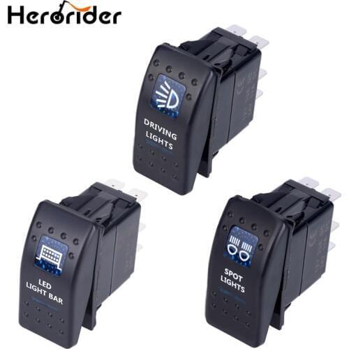 Herorider 5pin Car Boat Truck Lighted Toggle Switch 12v ON-OFF Waterproof Toggle Rocker Switch 12v Led Car Boat Switch