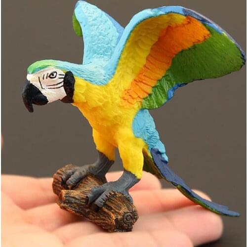 Simulation PVC Wild Parrot Flamingo Animals Action Figures Toddler Early Education Cognition Toy Home Decor Tabletop Ornaments