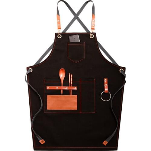 Cowboy apron Korean fashion custom logo tea shop coffee shop men and women hairdresser overalls children printing