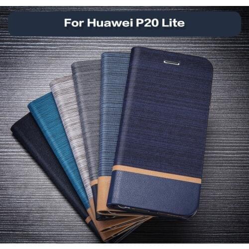 Leather Phone Case For Huawei P20 Lite Flip Book Case For Huawei P20 Lite Business Card Slot Case Soft Tpu Silicone Back Cover