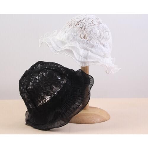 Korean Lace Hollow Fisherman Hat Female Travel All-match Wave Eaves Summer Street Photo Loli Basin Hat Women Sunshade Cap