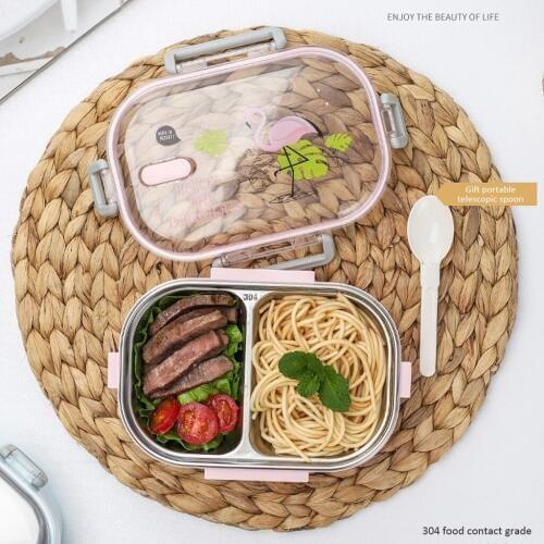 Lunch Box Food Container Box For Kids 304 Stainless Steel Bento Box Leak-Proof Children Bento Lunch Box
