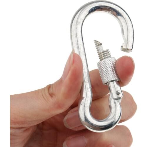 MagiDeal High Quality 1 x Screw Lock D Shape Carabiner Hook Keyring Clips Camping Outdoor Buckle