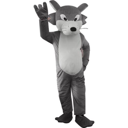 Short Plush Wolf Mascot Fursuit Halloween Cosplay Costume Game Party Dress Up Set Cartoon Animal Character Doll Costume