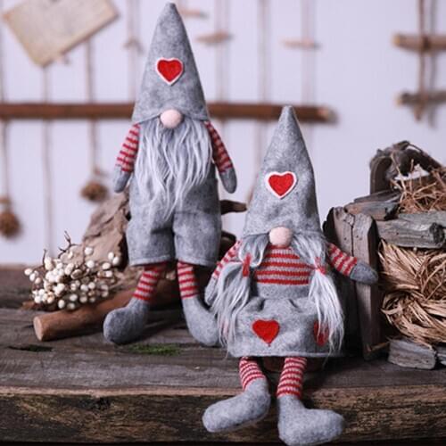 Lovely Gnome Plush Doll Toy Dwarf Santa Christmas Home Decoration New Year Gift