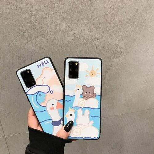 Cartoon case is suitable for Samsung S21 s20 mobile phone case s20fe note20ultra note10plus 9 8 S10 lightweight silicone s9 a71