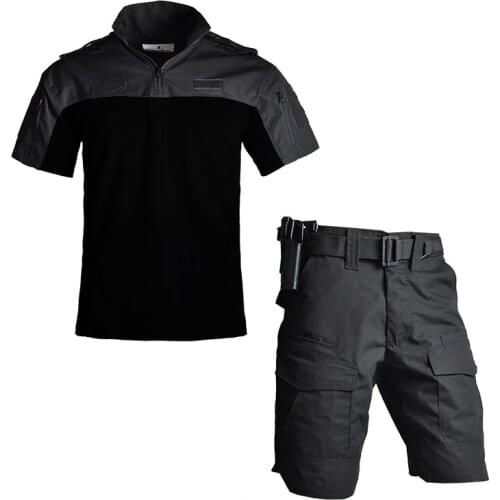 Mens Summer Cotton Army Tactical 2021 New Fashion Khaki Multi-pocket Casual Short Shirt + Pants Loose Military Shorts Men