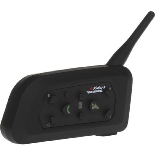 New Motorcycle Bluetooth Walkie Talkie Headset V6C Full Duplex Real-Time Talk Stereo Music Transmitter Auto-receiving Phone Call