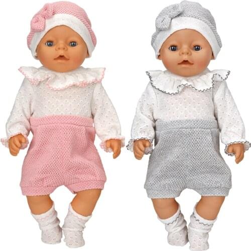 Reborn Baby Doll Clothes Socks Hat Set For 17 Inch Baby Sister Girl Doll Outfits Doll Accessories