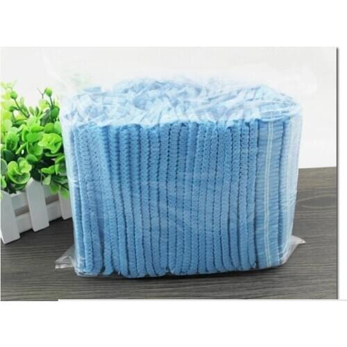 100PCS disposable hair cap non-woven dust cap supplies blue cap tattoo semi-permanent makeup clean
