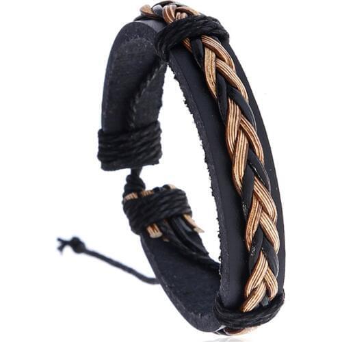 Braided Brown Rope New Fashion Trendy Vintage Punk Handmade Woven Weave Women Leather Bracelets Female Male Jewelry Wholesale