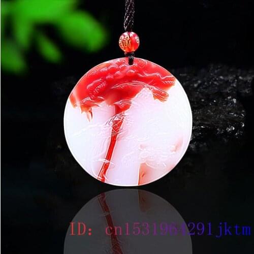 Jade Bird Pendant Amulet Charm Chinese Natural Carved Necklace Fashion Red White Gifts Jadeite Gemstone Women Jewelry