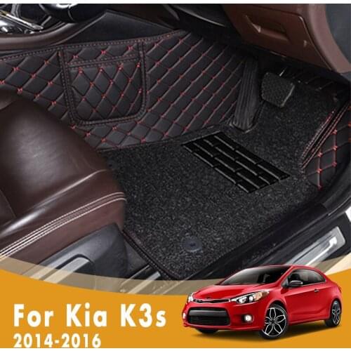 RHD Luxury Double Layer Wire Loop Car Floor Mats For Kia K3s 2016 2015 2014 Carpets Rugs Custom Auto Interior Accessories Cover
