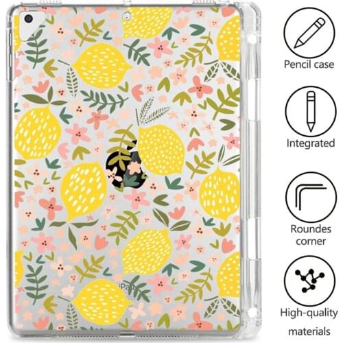 Cute Fruit lemon For ipad Air 3 Air 2 Cases For ipad pro 11 Case 2020 Clear Silicone For ipad 7th generation case Mini 1 2 3 4 5