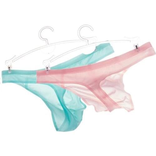 2 Pieces/pack Men Low-rise Sexy String Homme Fashion Spandex Nylon Lingerie Underwear Mens Thongs Solid G-string Bulge Pouch