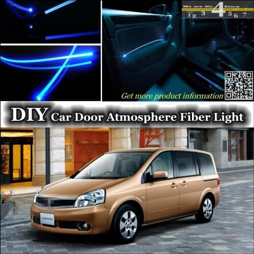 Interior Ambient Light Tuning Atmosphere Fiber Optic Band Lights For Nissan Lafesta B30 B35 Inside Door Panel illumination Refit