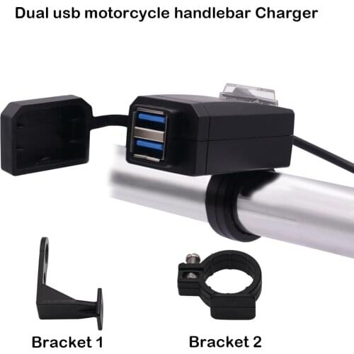 QC3.0 USB Motorcycle handlebar Charger Moto equipment Dual USB Quick Change 12V Power Supply Adapter for Car Boat Motorcycle