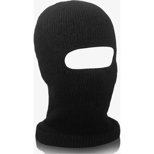 Unisex Winter Knitted One Hole Ski Mask Balaclava Beanies Hat Cycling Windproof Helmet Lining Full Face Cap Neck Warmer