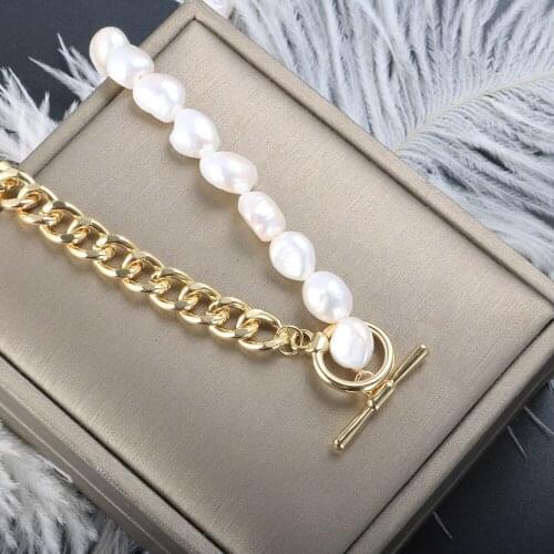 ZMFashion Pearl Necklace Ketting Vrouwen Kraag Bruiloft Punk Toggle Sluiting Cirkel Lariat Bead Choker Kettingen Sieraden Gifts