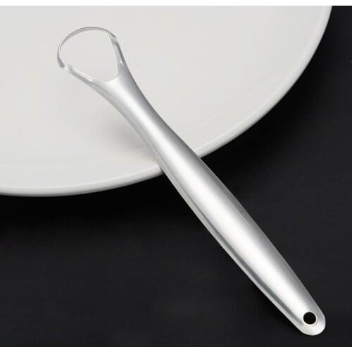 1pc Useful and Reduce Bad Breath Tongue Scraper Stainless Steel Oral Tongue Cleaner Medical Mouth Brush Reusable Fresh Breath M