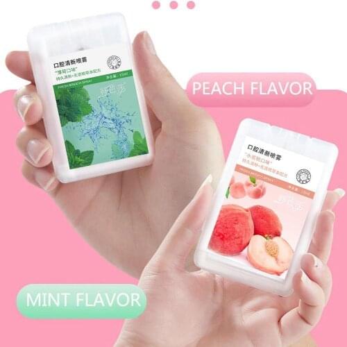 15ml Mouth Refreshing Spray Peach Mint Flavor Care Of The Mouth Irritation Portable Mouth Spray