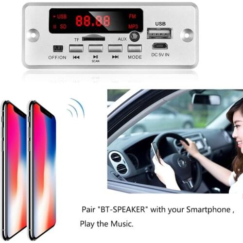 2*25W 50W Amplifier MP3 Player Decoder Board 5V-18V Bluetooth-compatible 5.0 Car FM Radio Module TF USB AUX WMA Player Decoder