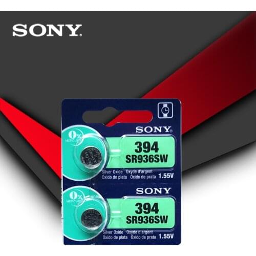 2pc Sony 100% Original 394 SR936SW 936A LR45 L936 AG9 1.55V Silver Oxide Button Cell Coin Battery MADE IN JAPAN