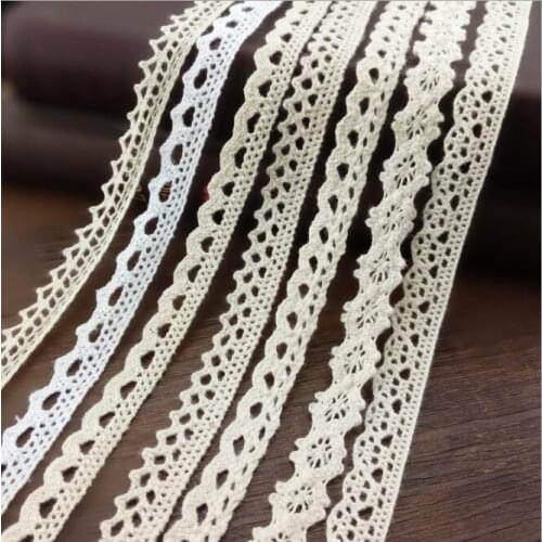 20 Meters Various Widths White Cotton Lace Ribbon for Wedding Party Decoration Sewing Accessories DIY Craft Supplies
