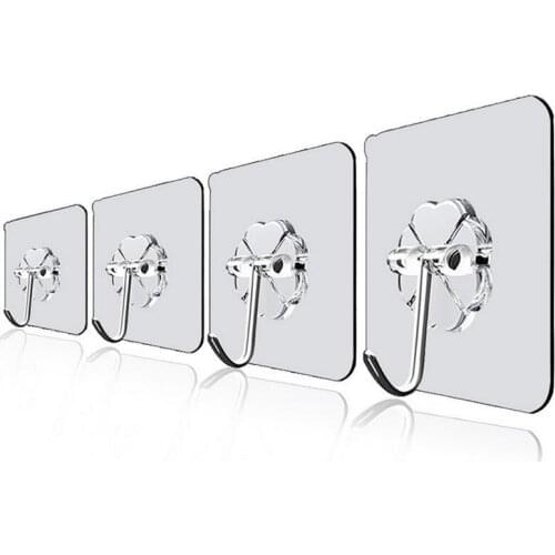 20Pcs Transparent Self Adhesive Door Wall Hangers Hooks Strong Suction Heavy Load Rack Cup Sucker for Kitchen Bathroom