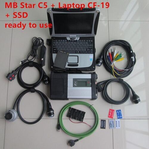 2020 Diagnostic Tool mb star c5 sd connect LAN Diagnosis SD C5 with SSD software 2020.12 in CF-19 i5 8g laptop ready use