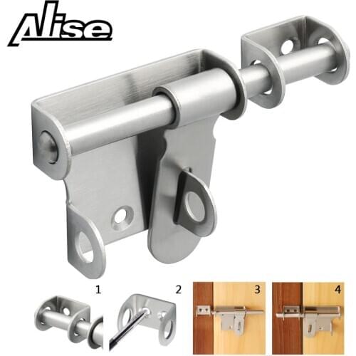 304 Stainless Steel Door Lock Barrel Bolt Latch Padlock Clasp Set Home Gate Safety Door Bolt Latch Lock Brushed Hardware