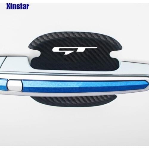4pcs Carbon Fiber Car Door Handle Sticker For Kia Forte Ceed Stinger Rio Sportage Soul Cerato Sorento Picanto Stonic Accessories