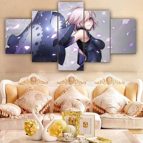 5 Piece Wall Art Canvas Anime Manga Holy Grail War Figure Pictures And Prints Modern Home Decor Living Room Decoration Paintings