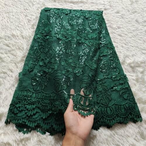 African Embroidered Mesh Fabric French Lace Fabric with Sequins Nigeria Celebration Wear Party Dress Cloth 5yards jlo57