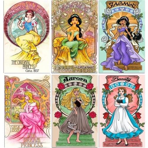 5D DIY Diamond Painting Disney Fairy tale Princess Diamond Embroidery Cross Stitch House Mosaic Needlework For Home Decor