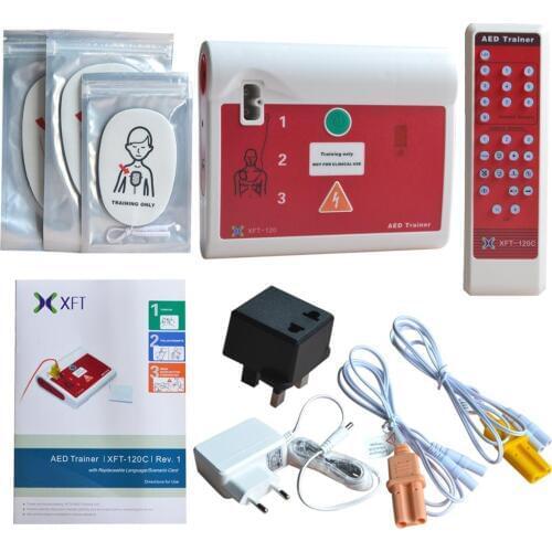 Automatic External Defibrillator Monitor For Emergency CPR AED First Aid Practice Trainer In English & Brazilian Portuguese