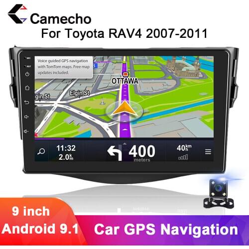 Camecho 2 Din Android 9.1 Car Muiltmedia Video Player 7'' GPS Navigation 2din Autoradio For Toyota RAV4 2007 2008 2009 2010 2011