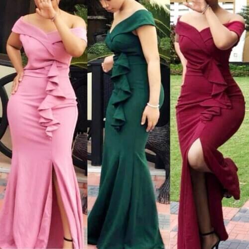 Long Wedding Evening Dress 2020 African Dresses For Women Dashiki Ankara Dresses Ladies Clothes Slim Robes african clothing