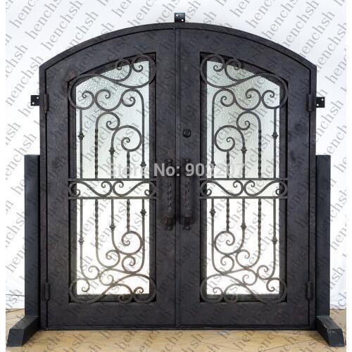 Hench 100% factory wholesale double front entry doors with sidelights