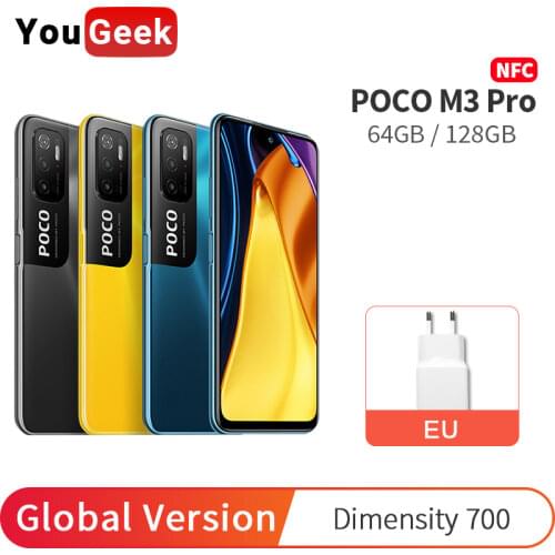 Global Version POCO M3 Pro 5G 64GB/128GB Smartphone Dimensity 700 Octa Core 6.5'' 90Hz DotDisplay 48MP Triple Camera 5000mAh NFC