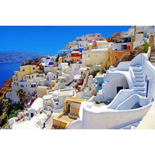 Greece Aegean Sea The wooden puzzle 1000 pieces ersion paper jigsaw puzzle white card adult childrens educational toys
