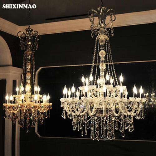 SHIXNIMAO factory Crystal lamp Long Stair Chandelier Crystal Large Foyer Light Modern Fashion Living Room Crystal chandeliers