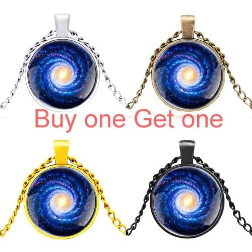 Classic Milky Way Design Dome Pendant Necklace Men Women High Quality Fashion Jewelry Accessories Best Gifts