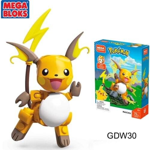 MEGA BLOKS Building Blocks Pokemon Series Toy Raichu Scene Character Suit Pocket Monsters Kids Toys Christmas Gift GDW30